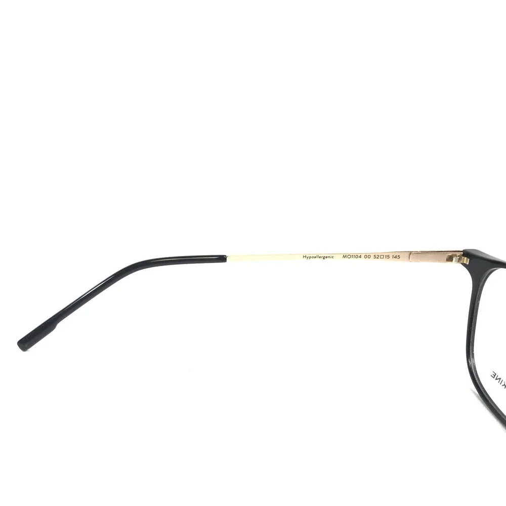 Moleskine Eyeglasses Frames MO1104 00 Black Gold Square Full Thin Rim 52-15-145